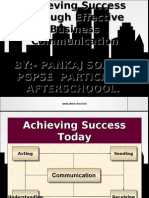 Achieving Success Through Effective Business Communication By: - PANKAJ SOLANKI PGPSE