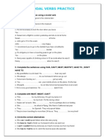 Modal Verbs Practice: 1. Rewrite The Sentences Using A Modal Verb