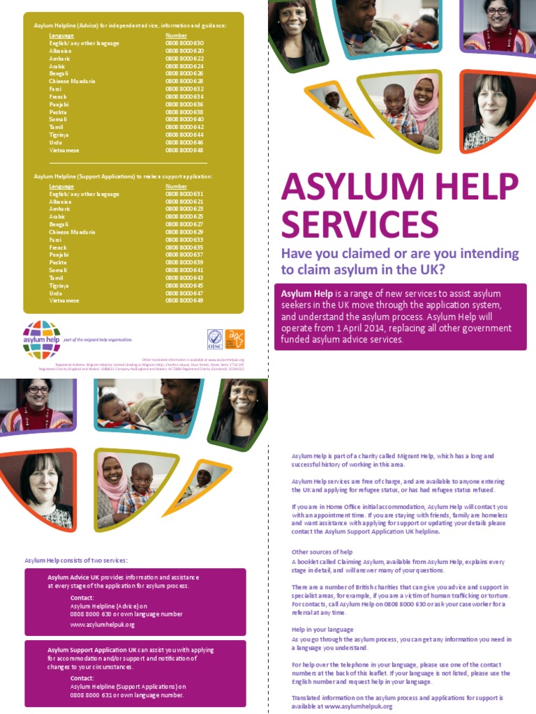 Asylum Help UK Leaflet PDF Refugee Cultural Globalization