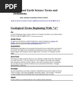 Download Geology Terms and Definitions by AMMAD SANAULLAH SN24306705 doc pdf