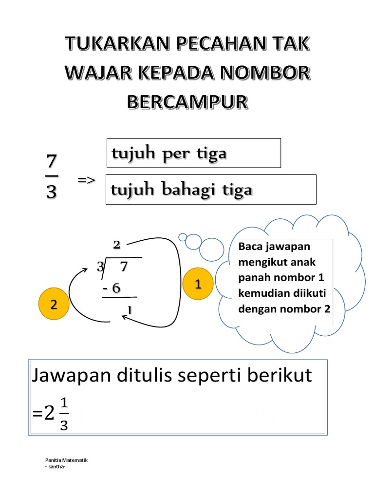 Tukarkan Pecahan Tak Wajar Kepada Nombor Bercampur Pdf