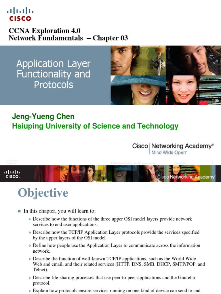 Application Layer Functionality and Protocols: CCNA Exploration 4.0 ...