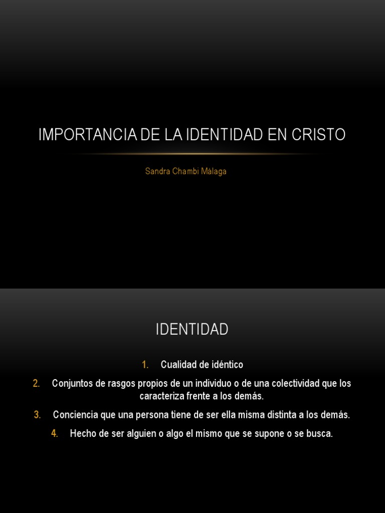 La Importancia de Tu Identidad en Cristo | PDF | Cristo (título) | Jesús