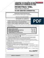 Coned 2012 Prefeitura de Goianesia Do para Pa Analista em Gestao Ambiental Prova PDF