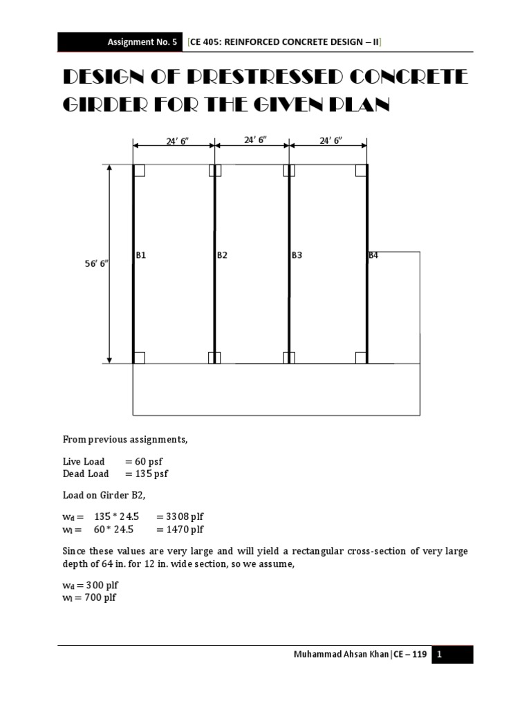 Prestressed Concrete Girder Design | PDF | Prestressed Concrete ...