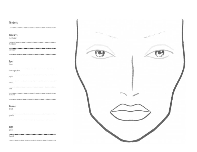 Face Chart Cosmetics Tools