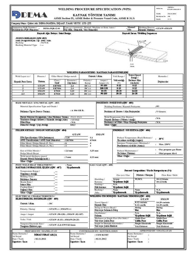 5 - WPS - Gtaw + Smaw 5 PDF | PDF