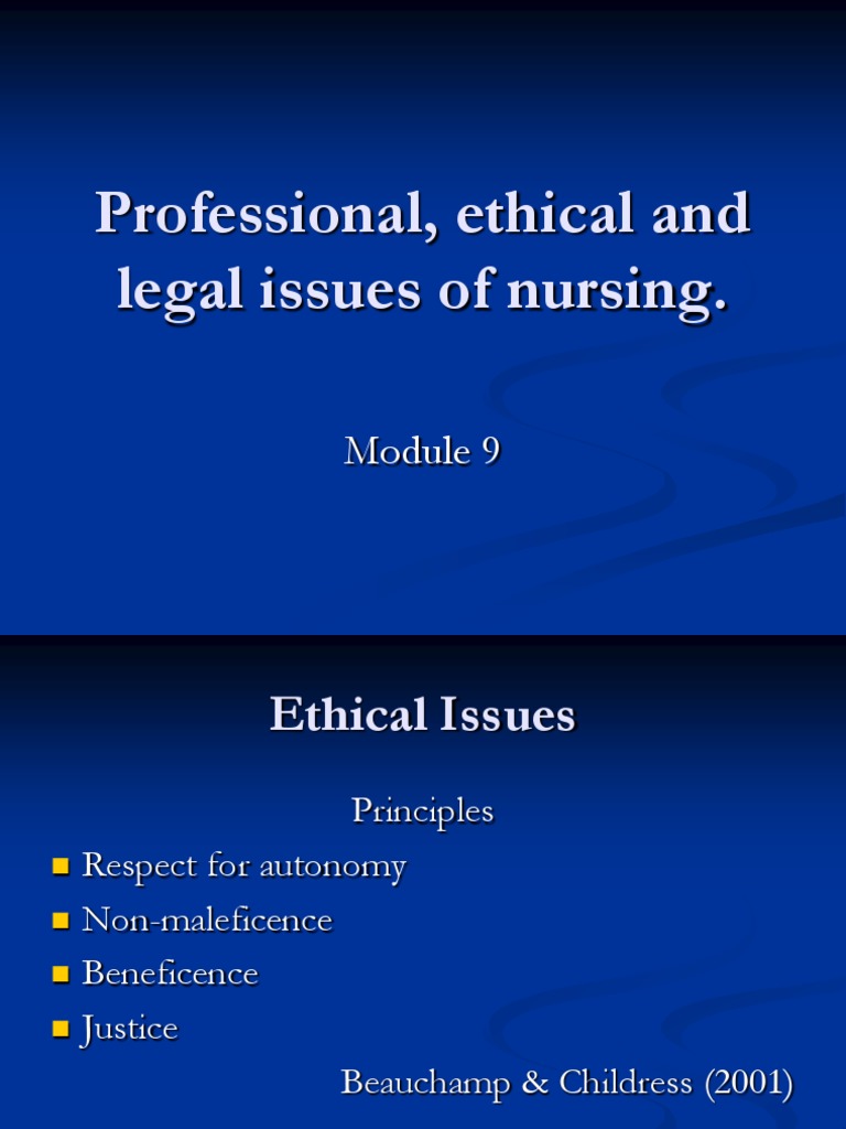 Professional, Ethical and Legal Issues of Nursing MN | PDF | Medical ...