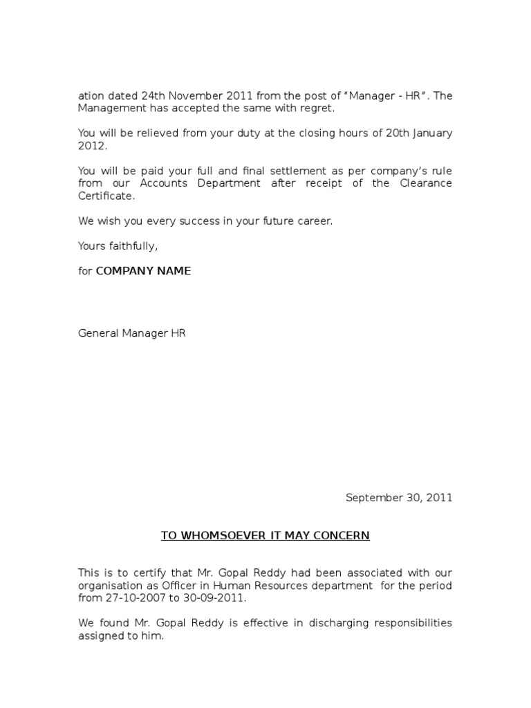 Experiance Letter | PDF