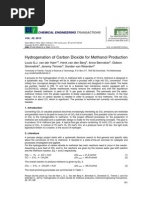 Hydrogenation of Carbon Dioxide For Methanol Production 2012 Chemical Engineering Transactions