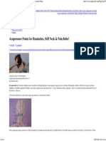 Acupressure Points For Headaches, Stiff Neck & Pain Relief - Acupressure Points PDF