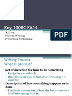 Eng 100BC FA14: Quiz #3 Process Writing Prewriting & Planning