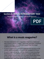 Section A: Initial Introductory Task: General Questions About Music Magazines