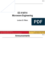 EE 414/514 Microwave Engineering: Lecture 21: Filters