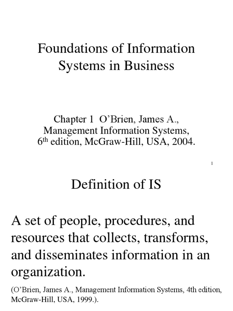 Foundations of Information Systems in Business | PDF | Business Process ...