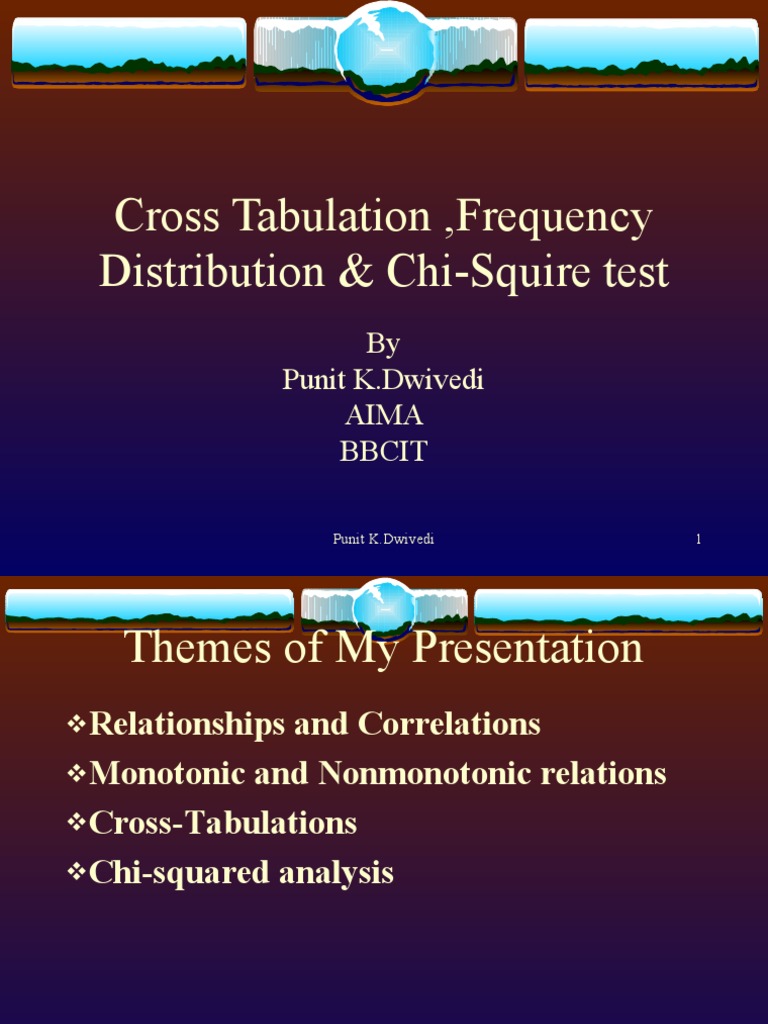 Cross Tabulation Definition