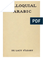 De Lacy O'Leary Colloquial Arabic 1963