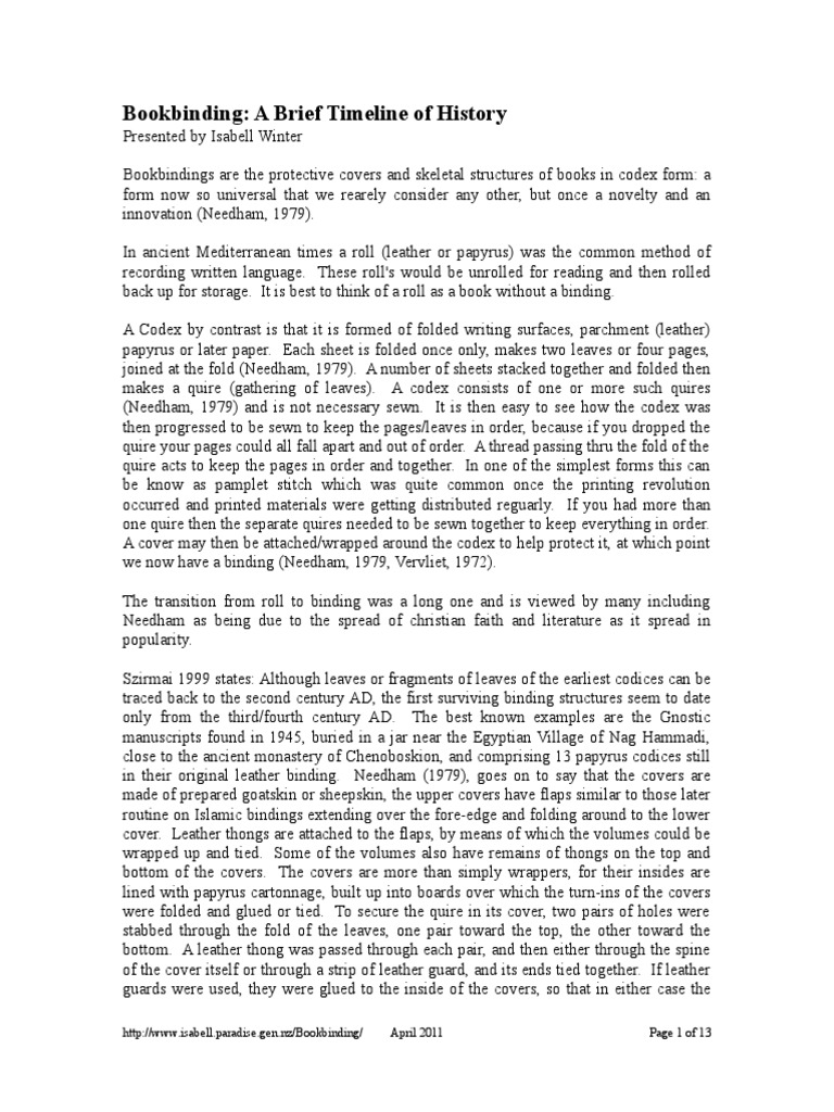 History of Codex Bookbinding | PDF | Codex | Bookbinding