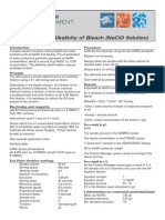 Alkalinity of Bleach (Nacio Solution) : Procedure