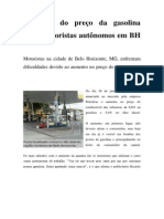 Aumento Do Preço Da Gasolina Afeta Motoristas Autônomos em BH