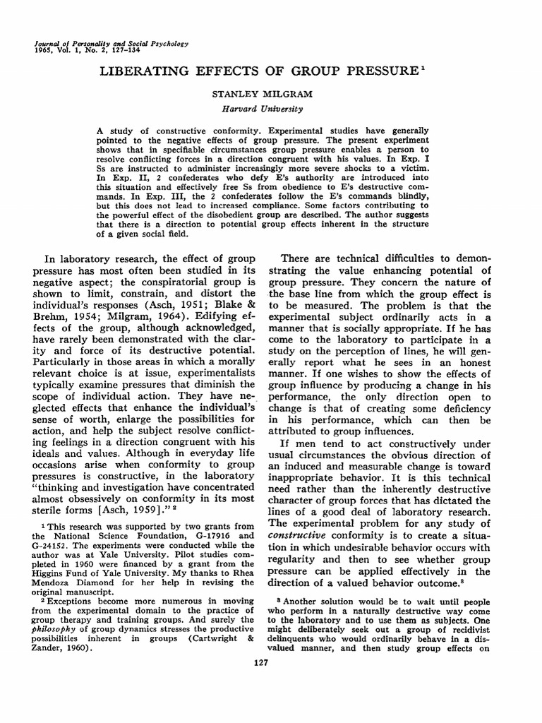 Milgram original study pdf picture