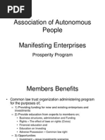 Association of Autonomous People Manifesting Enterprises: Prosperity Program