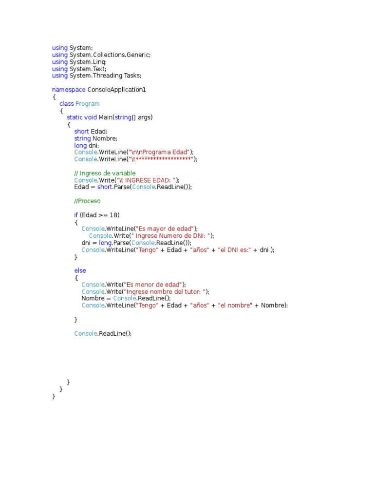 C# Console Applications Examples | PDF | Software Engineering | Algorithms