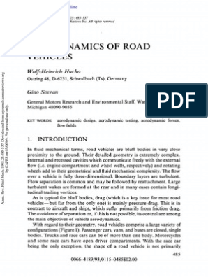 hucho aerodynamics of road vehicles