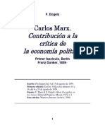 Contribución A La Crítica de Economía Política - Marx