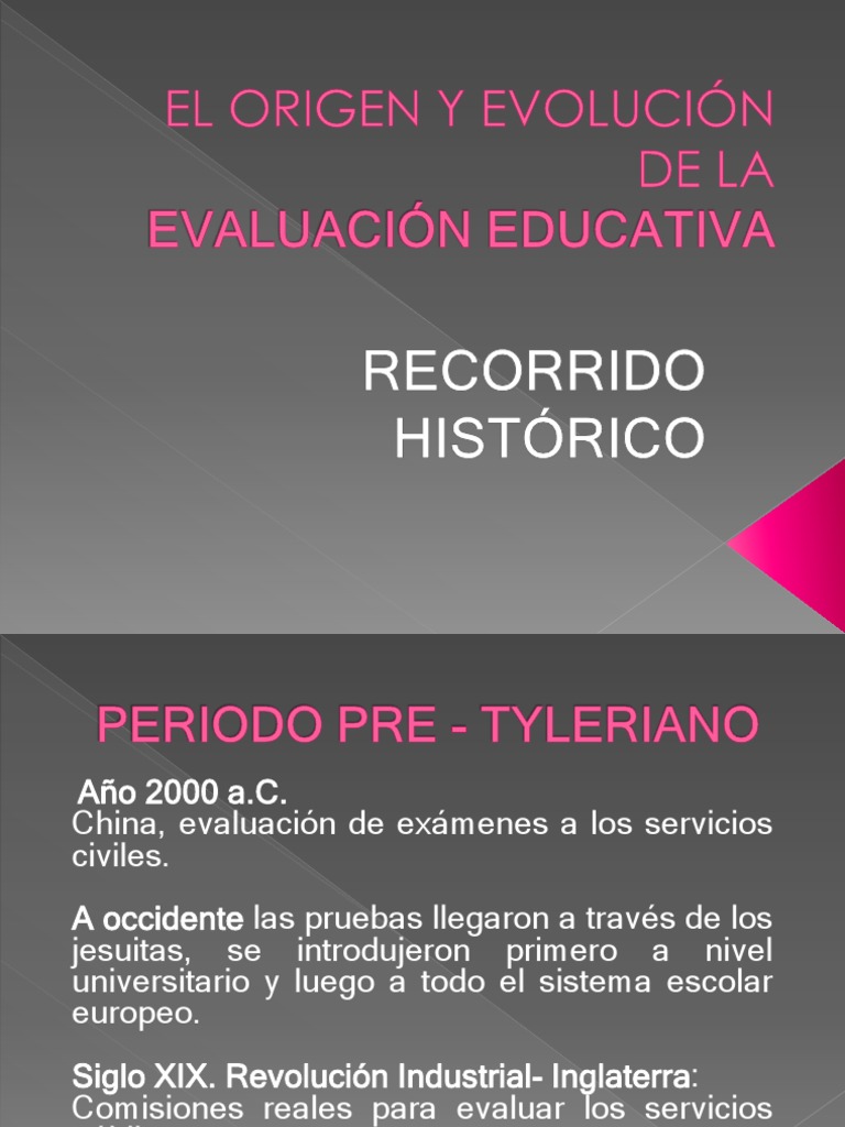 Historia de La Evaluación | PDF | Evaluación | Prueba (evaluación)