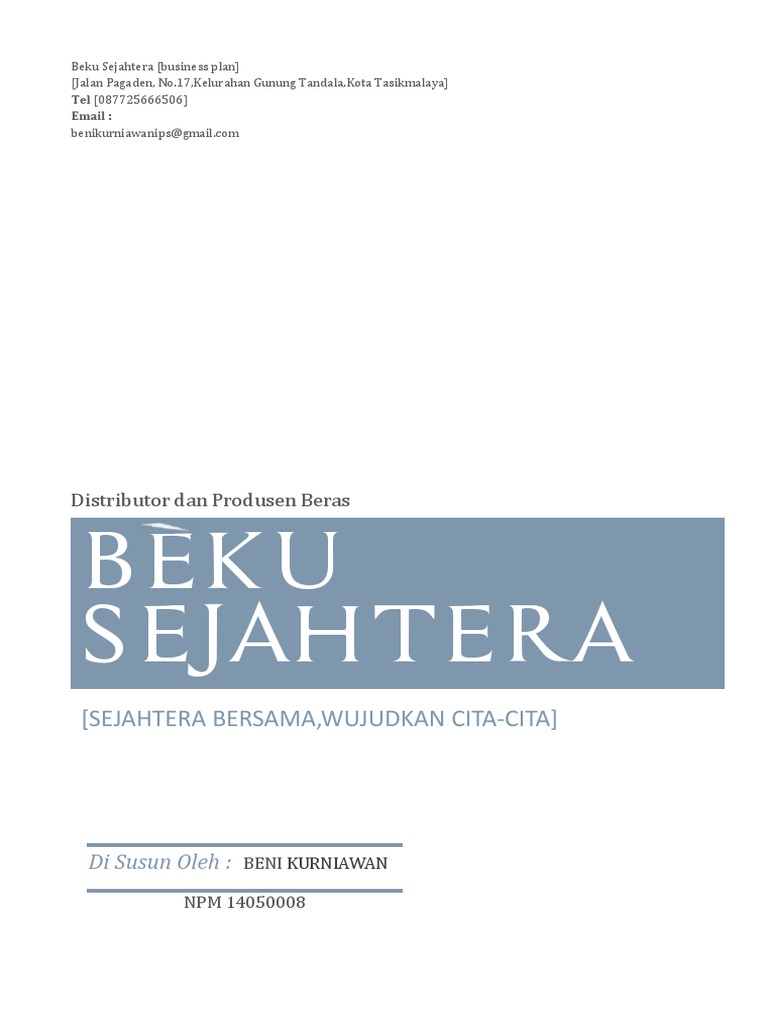 Contoh executive summary business plan makanan picture