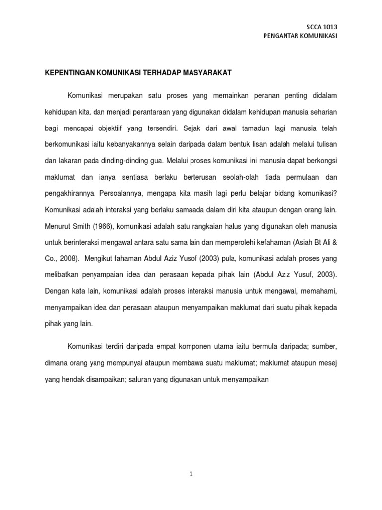 Kepentingan Komunikasi Terhadap Masyarakat  PDF