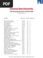 500 Adsense Top Paying Keywords 2009