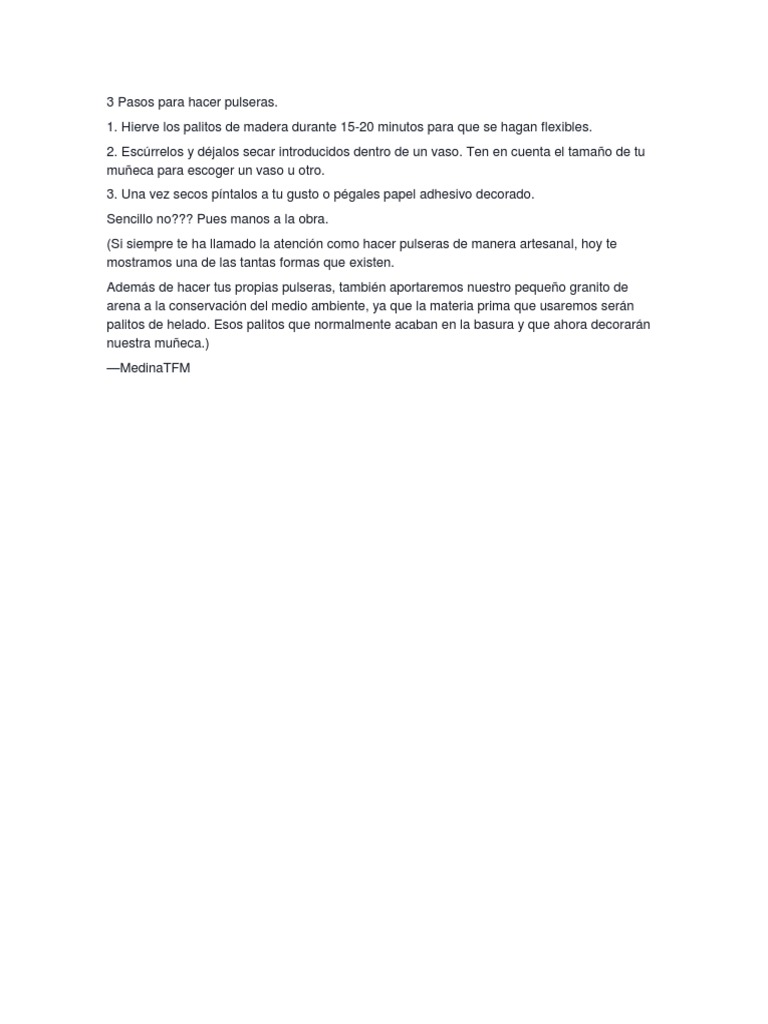 3 Pasos para Hacer Pulseras | PDF | Ocio, image size:768x1024