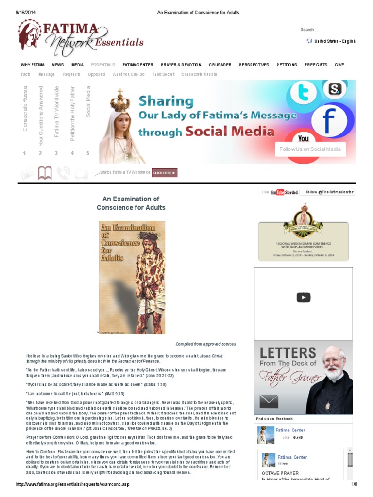 An Examination of Conscience For Adults Download Free PDF