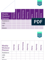 Weekly Exercise Timetable