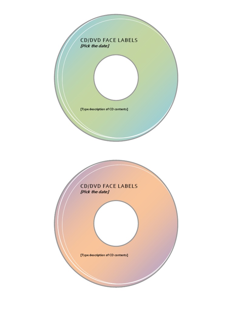 CD/DVD Face Labels Template | PDF