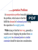 Transportation Pro e BL MS: I BL Transpor Tation Problem Best Way y Demand