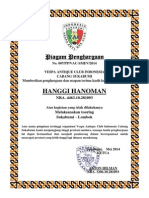 Piagam Penghargaan Vac Sukabumi Hanggi Hanoman