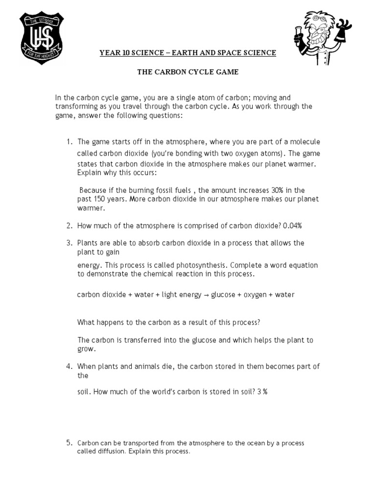 Year 10 Science Earth And Space Science The Carbon Cycle Game Carbon Cycle Carbon Dioxide Year 10 Science Earth And Space Science The Carbon Cycle Game Carbon Cycle Carbon Dioxide