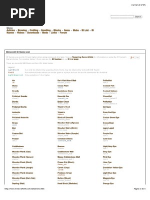 Minecraft ID Name List - Minecraft Info.pdf