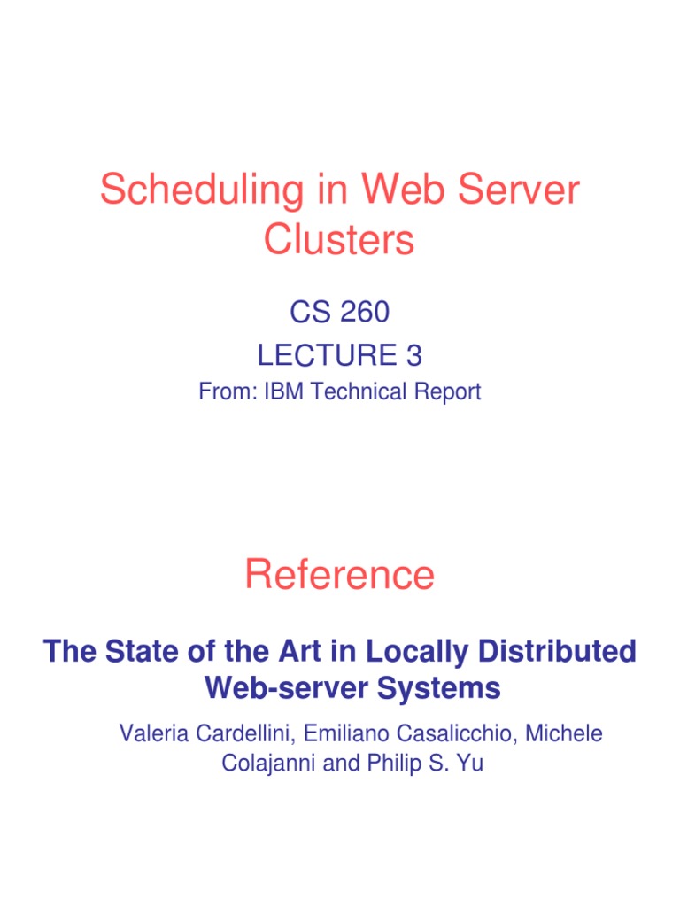 Web Server Cluster Scheduling | PDF | Web Server | Internet & Web
