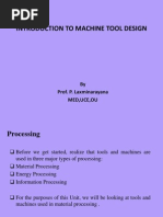 Chapter 1 - Machine Tools