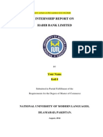 Internship Report On Habib Bank Limited (HBL)