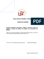 Análisis Estadístico Descriptivo, Estático y Dinámico Sobre Los Hoteles y Número de Plazas en Hoteles en La Provincia de Málaga