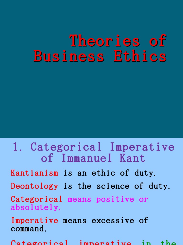 Theories of Business Ethics Virtue Ethics Capitalism