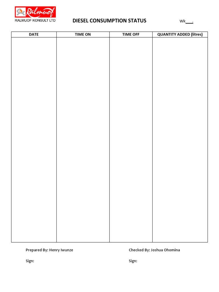 Diesel Consumption Report Summary | PDF