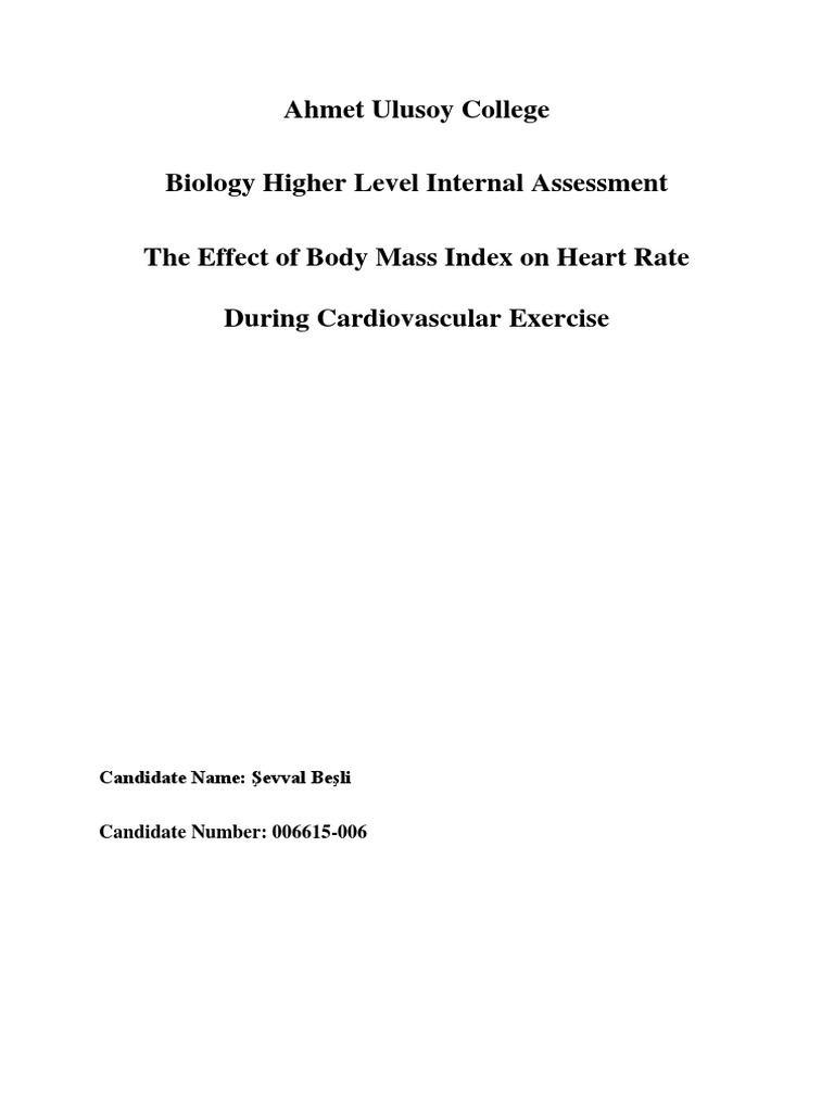 BMI's Impact on Heart Rate in Exercise | PDF | Body Mass Index | Obesity