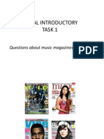 Initial Introductory Task 1: Questions About Music Magazines Front Covers
