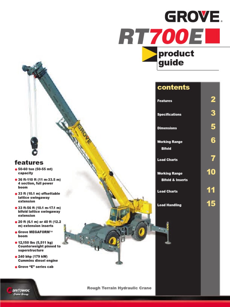 Grove RT700E Crane Specifications | PDF | Transmission (Mechanics ...